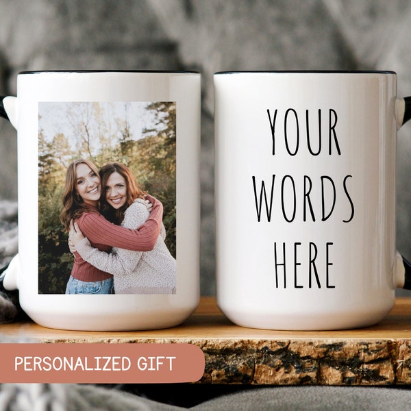 Custom Photo Mug Grandma, Personalized Photo for Grandma, Photo Mug Mom, Mug With Photo and Text, Personalized Photo Coffee Mug, Picture Cup