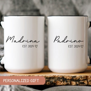 Propuesta Padrinos en español, Regalos Para Padrinos, Padrinos de Bautizo, Taza Padrino, Set de Tazas Padrinos, Regalo Padrinos, Padrinos Español