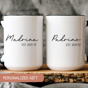 Padrinos proposal in spanish, Regalos Para Padrinos, Padrinos de Bautizo, Padrino Mug, Padrinos Mug Set, Padrinos gift, Godparents Spanish