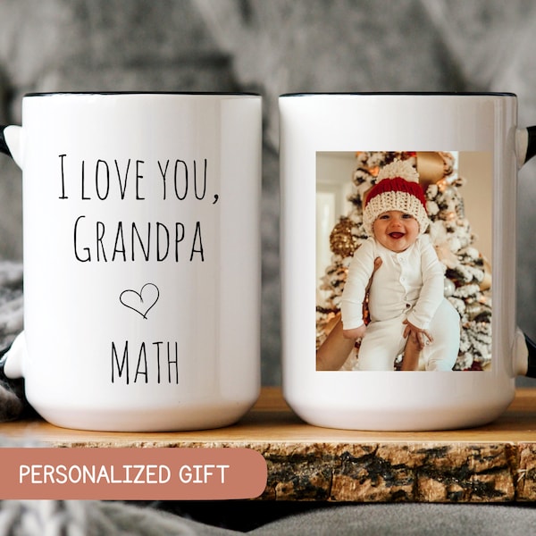 First Time Grandpa Photo Mug, New Grandpa Gift From Baby, I Love You Grandpa, Custom Photo Grandpa Mug, Father's Day Gift For Father In Law