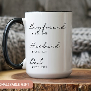 First Time Dad Gift From Wife, Gifts For New Dad, Boyfriend Husband Dad Mug Personalized, Pregnancy Announcement, New Dad coffee Mug