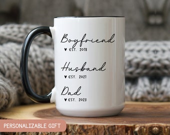 First Time Dad Gift From Wife, Gifts For New Dad, Boyfriend Husband Dad Mug Personalized, Pregnancy Announcement, New Dad coffee Mug