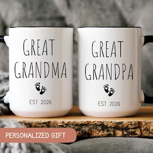 New Great Grandparents Pregnancy Announcement Gift, Great Grandparents To Be Baby Reveal Surprise, New Great Grandma and Grandpa Mug