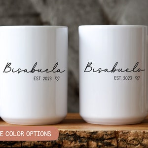 Bisabuela Bisabuelo Mug,  Bisabuelos Pregnancy Announcement, New Bisabuela Gift, New Bisabuelo Gift, Great Grandparents Spanish Gift