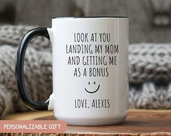 Personalized StepDad Christmas Mug,  Look at You Stepfather Gift From Bonus Son, Stepdad Christmas Gift, Bonus Dad Mug, Funny Stepdad Mug