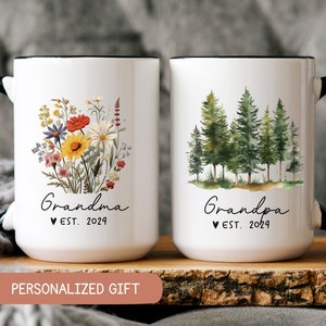 Grandparent Pregnancy Announcement Mug, New Grandma Grandpa Gift, Matching Grandma & Grandpa Mugs, Promoted to Grandpa, Promoted to Grandma