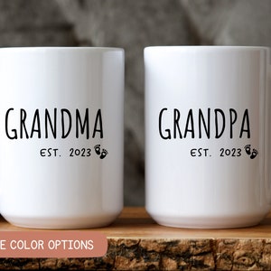 Custom Mugs for New Grandparents, Personalized Gift for New Grandma & Grandpa, Baby Announcement Mug, Best Grandparents Mug Gift Surprise