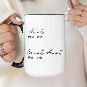 Auntie, Great Auntie Pregnancy Announcement, Pregnancy Reveal, Great Aunt Gift, New Baby, Baby Reveal Gift, Custom New Great Auntie Mug