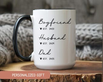 First Time Dad Gift From Wife, Gifts For New Dad, Boyfriend Husband Dad Mug Personalized, Pregnancy Announcement, New Dad coffee Mug