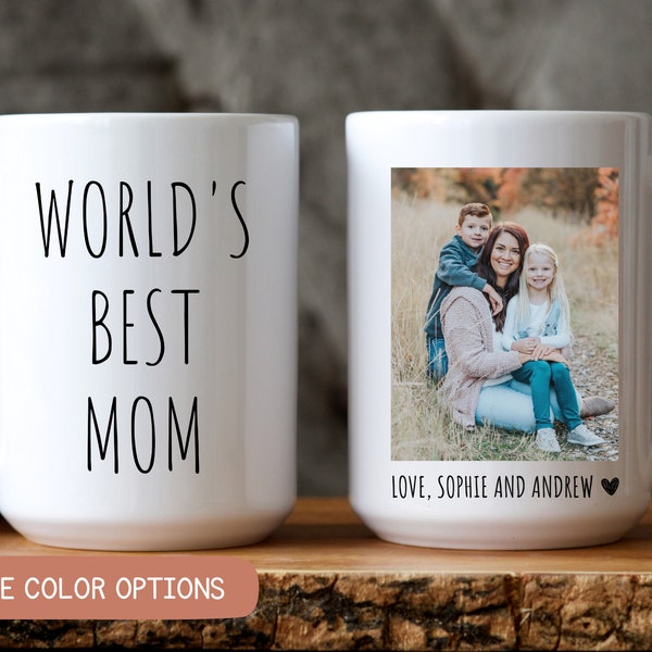 Custom Photo Mug Mom, Mother's Day Gift, Best Mom Ever Mug, Gift from Kids, Personalized Mom Birthday Gift, Custom Mug for Mom