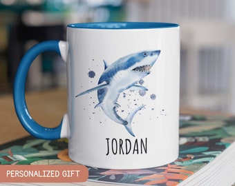 Personalized Shark Mug, Shark Gifts, Shark Coffee Mug, Shark Gifts for Women/Girls/Men, Shark Coffee Cup, Shark Lover Gifts, Shark Cup