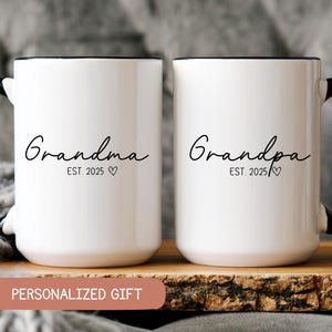 Custom Mugs for New Grandparents, Personalized Gift for New Grandma & Grandpa, Baby Announcement Mug, Best Grandparents Mug Gift Surprise