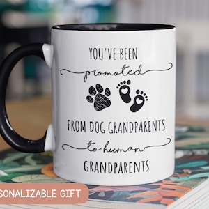 Dog Grandparents, Pregnancy Announcement Mug to Parents, Promoted to Grandparents Gift, New Baby Announcement Gift, Grandma Grandpa Mugs