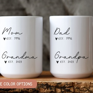 Promoted from Parents to Grandparents Pregnancy Announcement, Personalized Gift for New Grandma Grandpa, Baby Announcement Mug