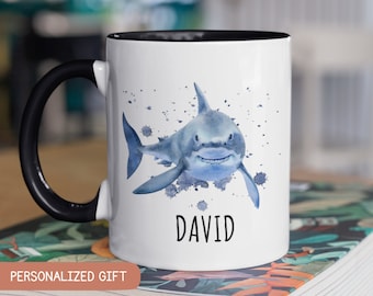 Personalized Shark Mug, Shark Gifts, Shark Coffee Mug, Shark Gifts for Women/Girls/Men, Shark Coffee Cup, Shark Lover Gifts, Shark Cup
