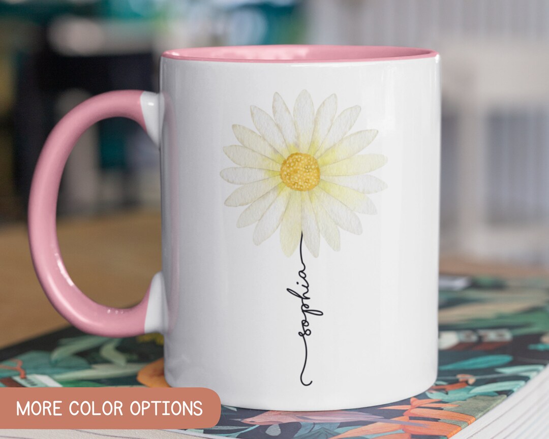 Custom Daisy Mug, Daisy Gifts, Daisy Flower Cup, Daisy Flower Coffee