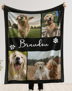 Custom Pet Photo Blanket, Personalized Dog Picture Throw, Pet Memorial Gift With Name, Dog Lover Keepsake Gift, Dog Photo Collage Blanket By DYCustomDesigns Made by DYCustomDesigns Shop owned by Dayana Y 5 years on Etsy