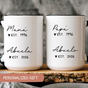 Abuela y abuelo Grandparent Baby Reveal Spanish Pregnancy Announcement Abuelitos Pregnancy anuncio de bebé Announcement Anuncio de embarazo