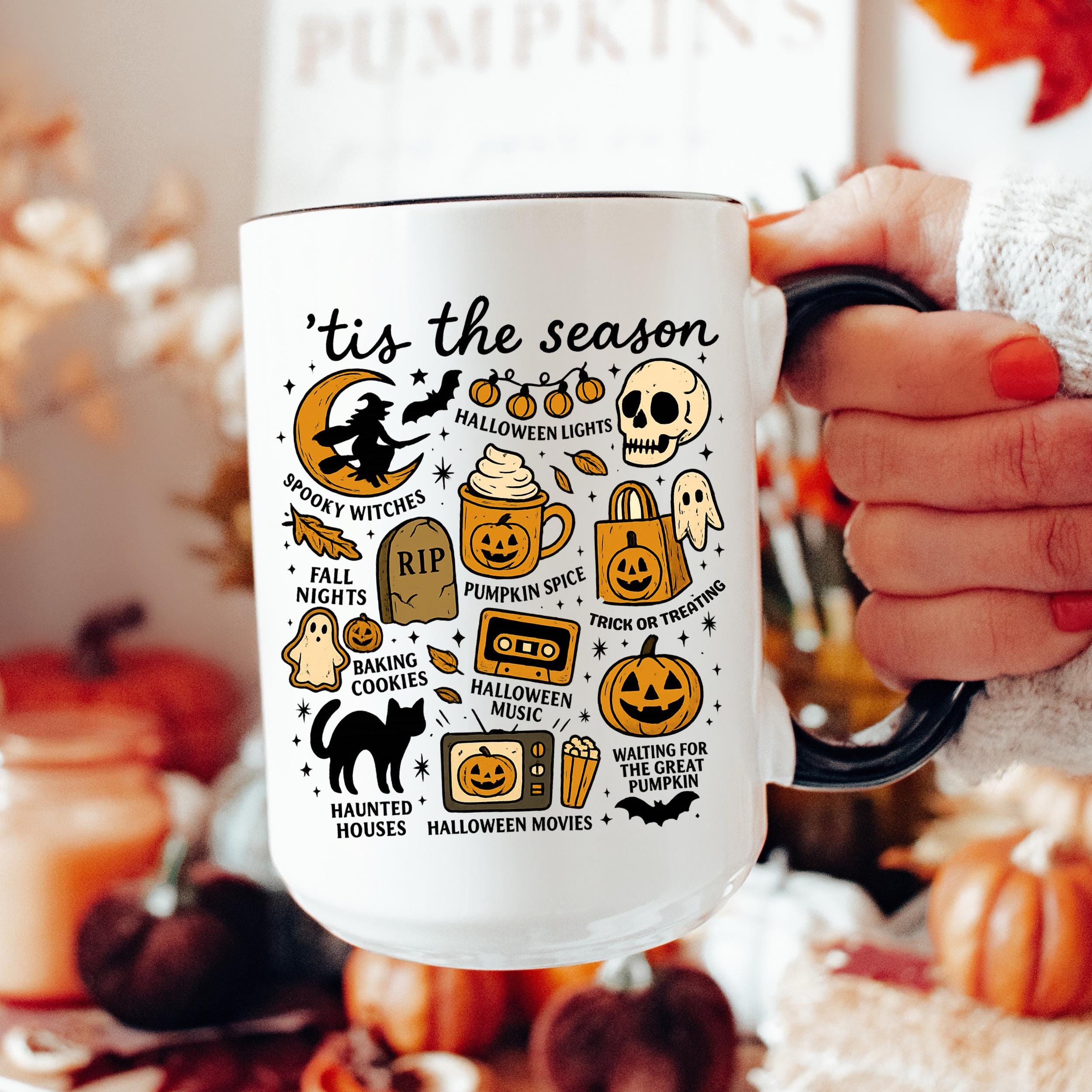Cute Halloween Mug, Friendly Ghost Coffee Cup, Fall Aesthetic Decor, Spooky Season Gift Idea, Halloween Mug for Teacher, Housewarming Gift