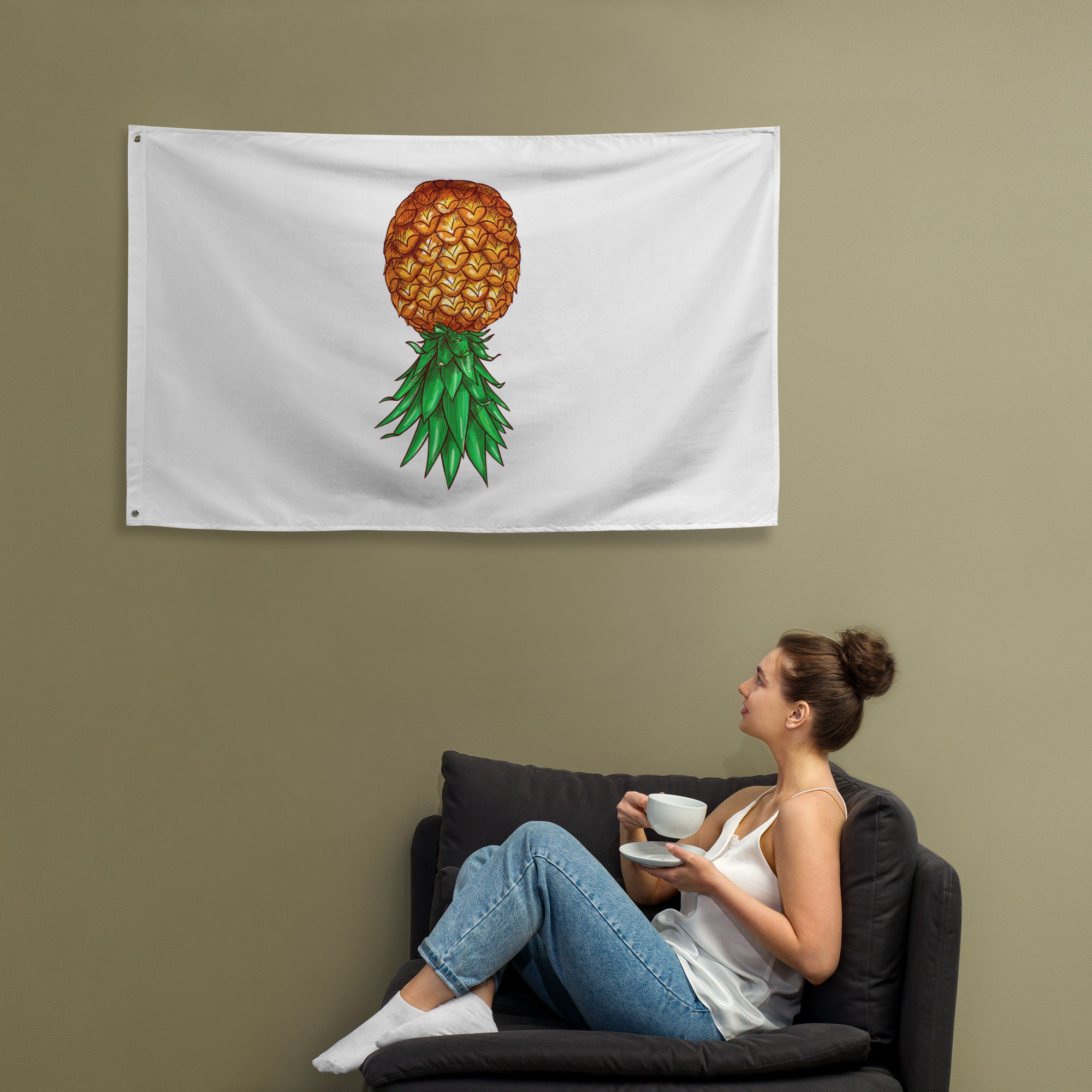 Secret Pineapple Flag, Swinger Party Flag, Upside Down Pineapple Flag