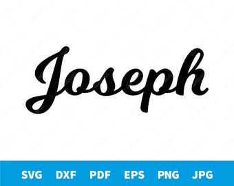 Joseph - Calligraphy name shape vector file for cutting or printing - svg, dxf, pdf, eps, png, jpg