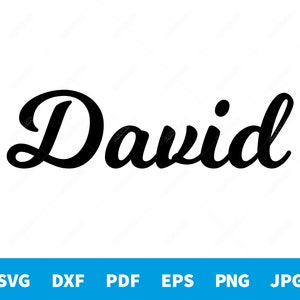 David - Calligraphy name shape vector file for cutting or printing - svg, dxf, pdf, eps, png, jpg