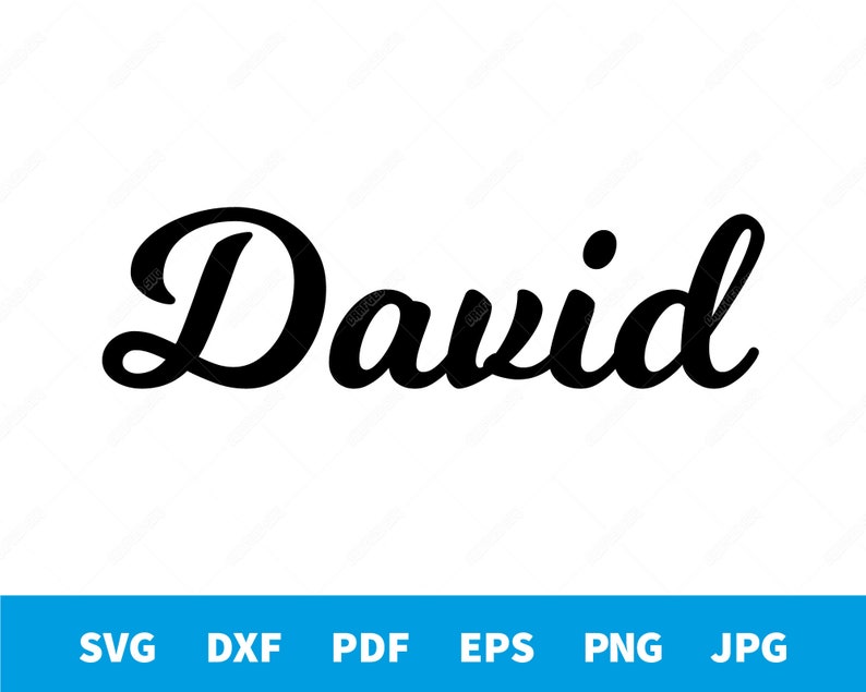 David Calligraphy Name Shape Vector File for Cutting or Printing Svg ...