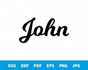 John - Calligraphy name shape vector file for cutting or printing - svg, dxf, pdf, eps, png, jpg