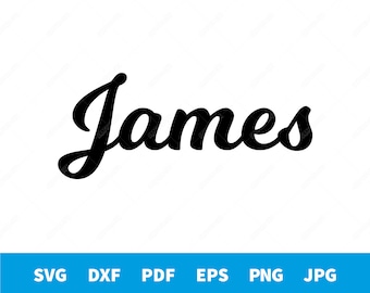James - Calligraphy name shape vector file for cutting or printing - svg, dxf, pdf, eps, png, jpg