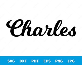 Charles - Calligraphy name shape vector file for cutting or printing - svg, dxf, pdf, eps, png, jpg