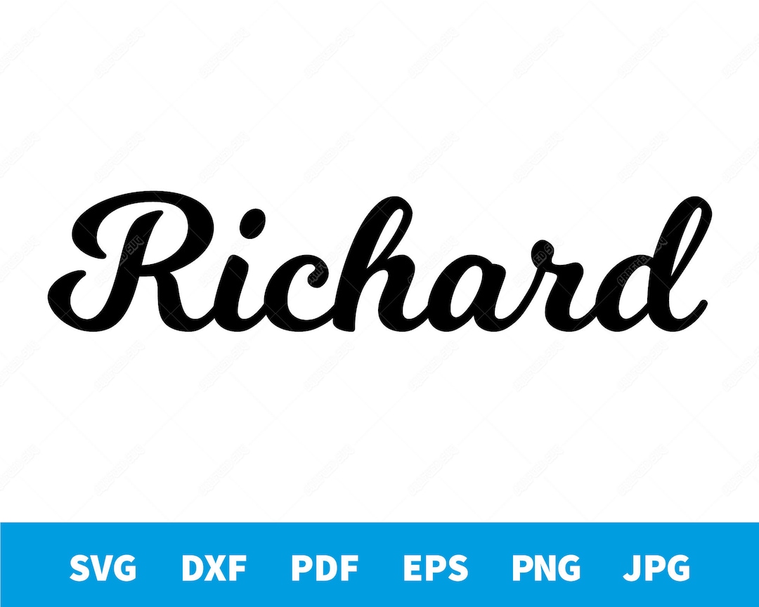 Richard Calligraphy Name Shape Vector File for Cutting or Etsy