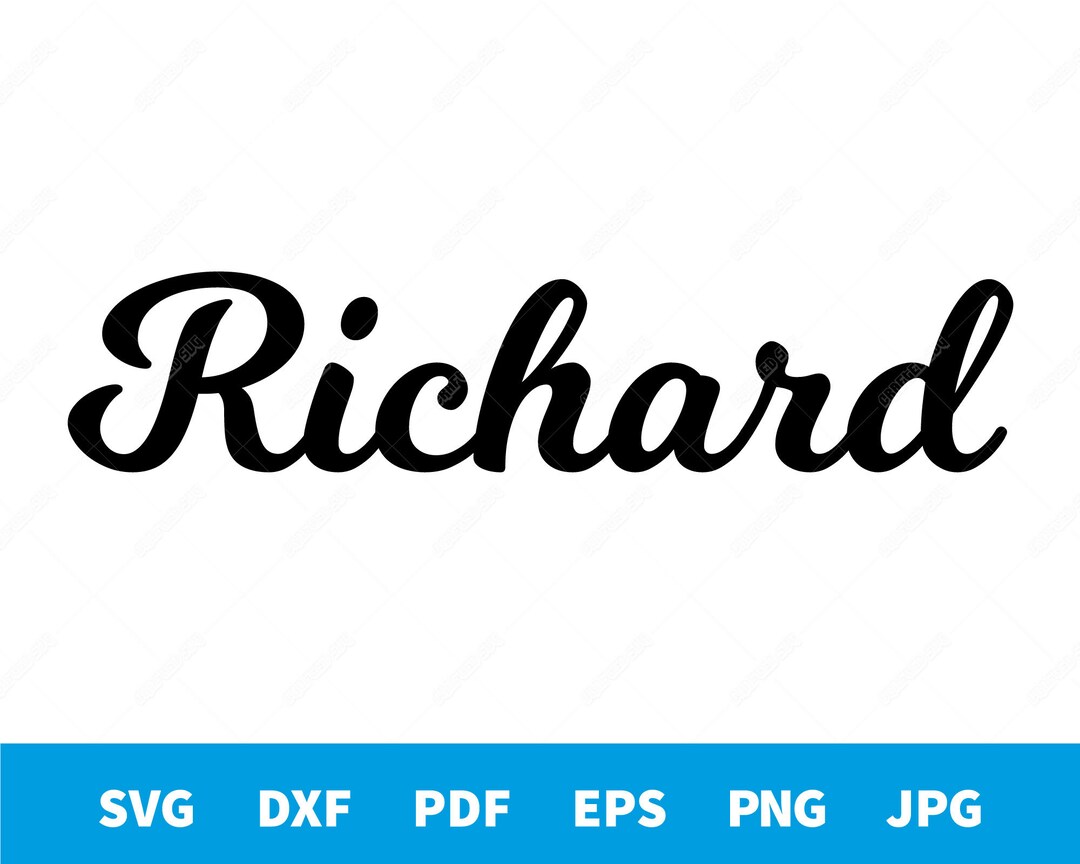 Richard Calligraphy Name Shape Vector File For Cutting Or Printing Richard Calligraphy Name Shape Vector File For Cutting Or Printing