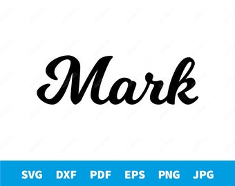 Mark - Calligraphy name shape vector file for cutting or printing - svg, dxf, pdf, eps, png, jpg