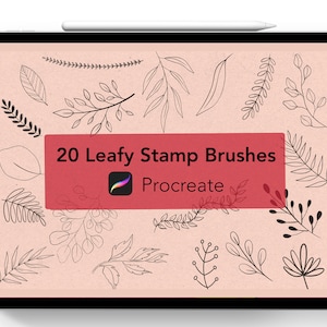 20 Procreate Botanical Stamps, Procreate Doodle Brushset, Leaves and Branches Stamp Bundle, Procreate Brushset, Commercial Use