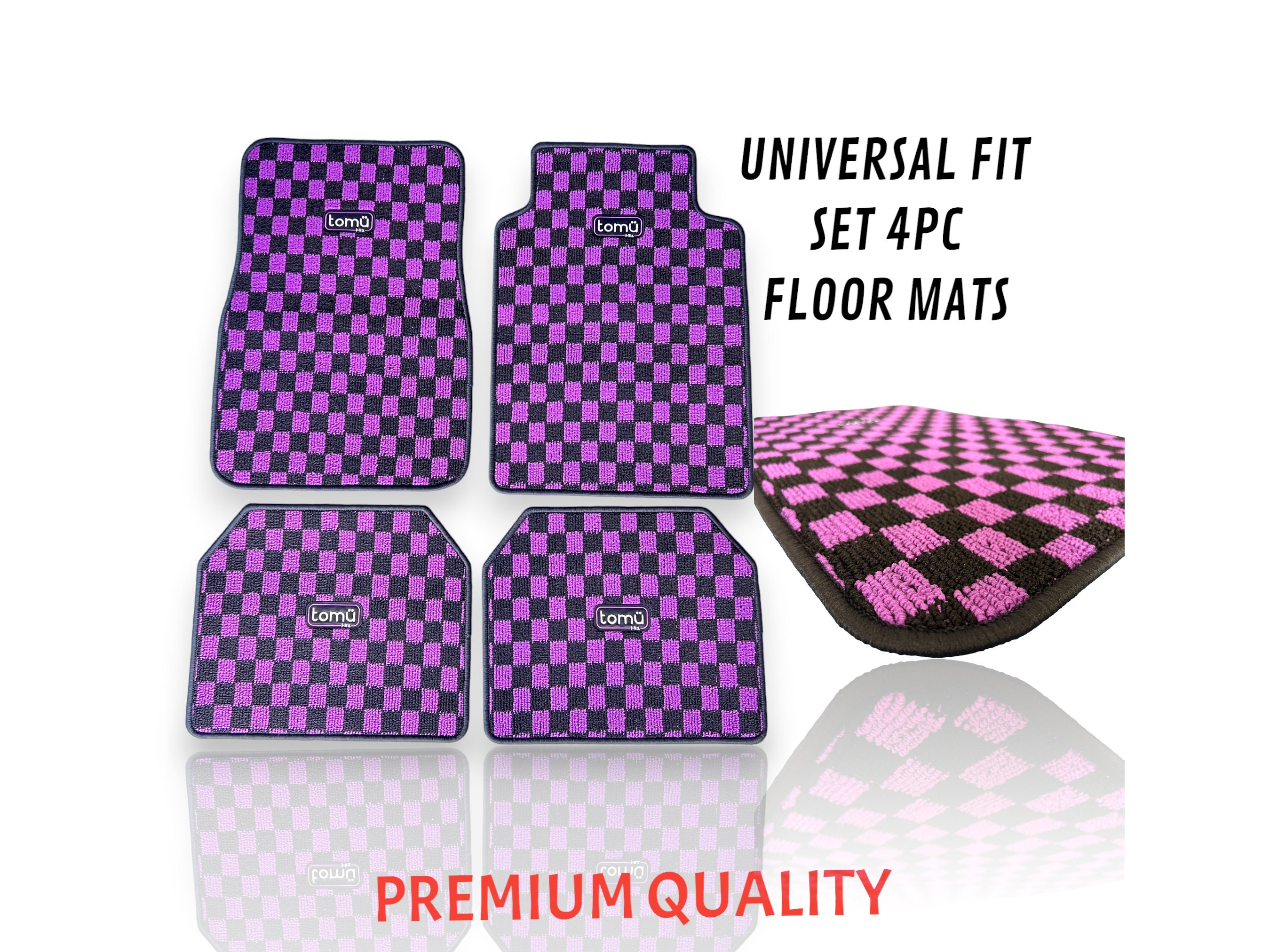 Checkered Car Mats Set of 4, Heart Car Accessories, Cute Car Floor Mat,  Girly Car Accessories, Car Mats for Women, Girly Car Decor Cute 