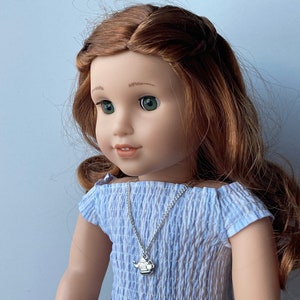 Silver Charm Necklace for American Girl Doll and other 18 inch dolls - Custom Doll Jewelry, American Girl Necklace, DreamyDollShop