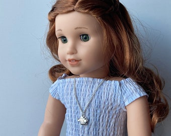 Silver Charm Necklace for American Girl Doll and other 18 inch dolls - Custom Doll Jewelry, American Girl Necklace, DreamyDollShop