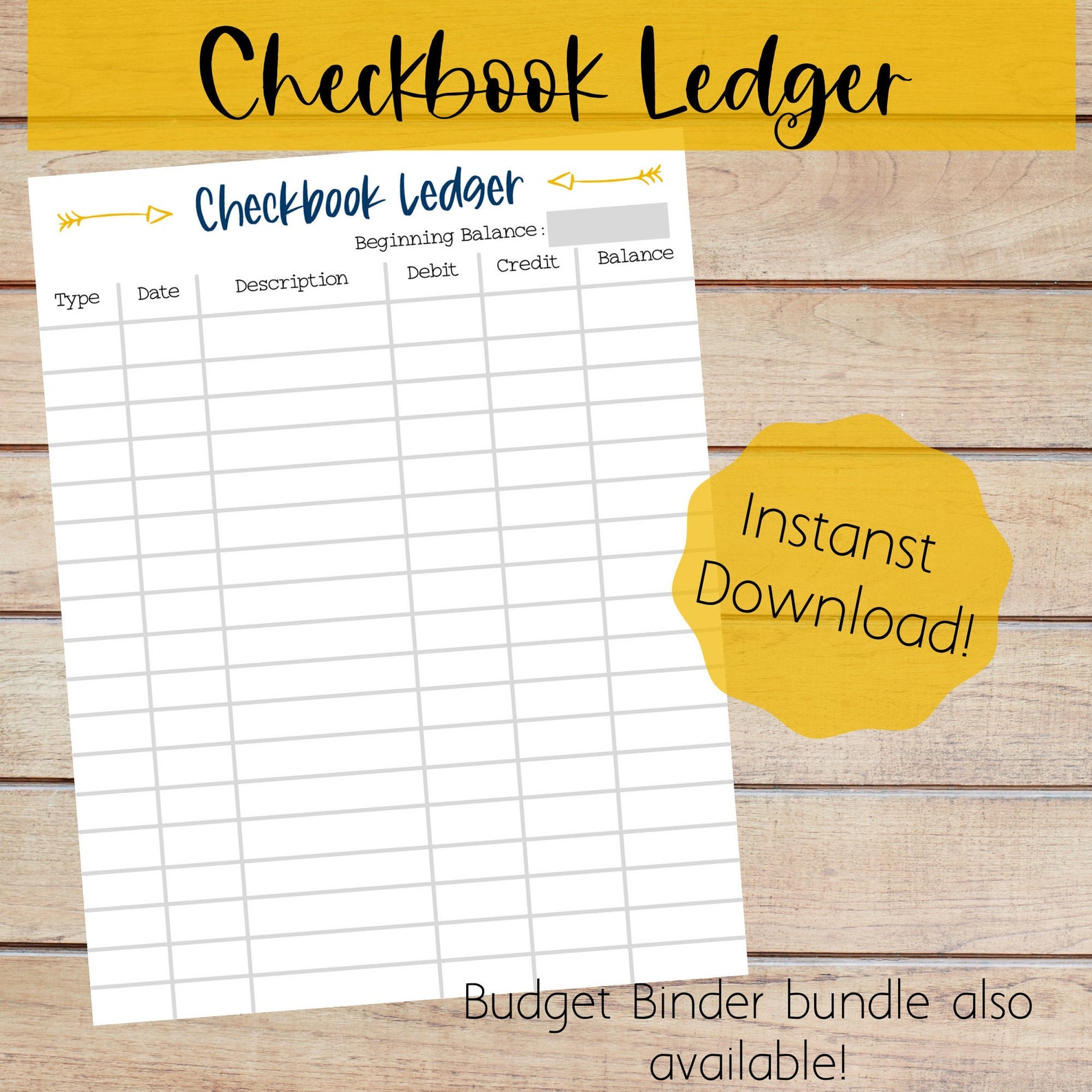 Printable Checkbook Ledger Register | Etsy