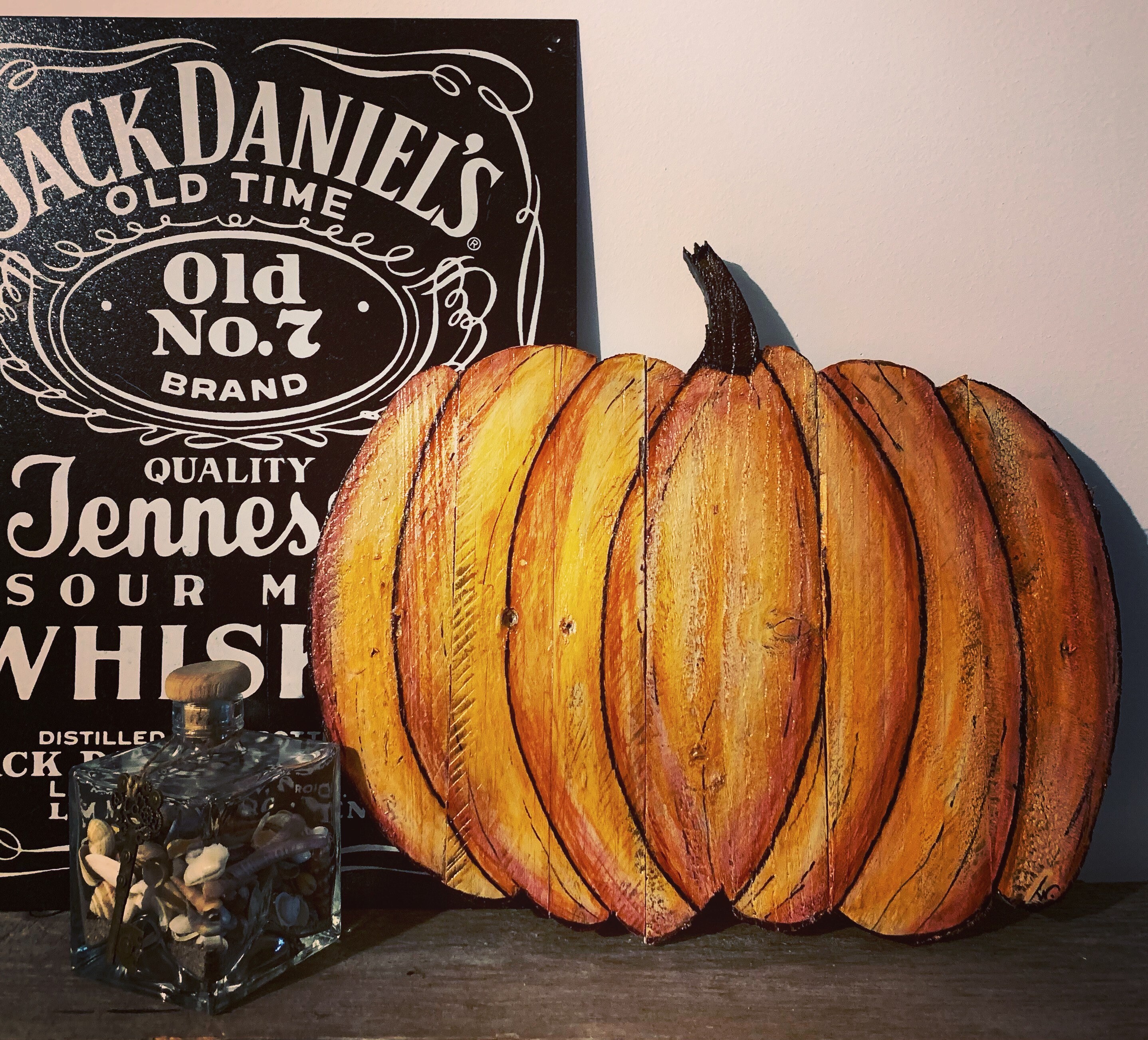 Citrouille d'halloween en Bois de Palette Peinture