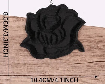 Black Rose Iron-on Patch