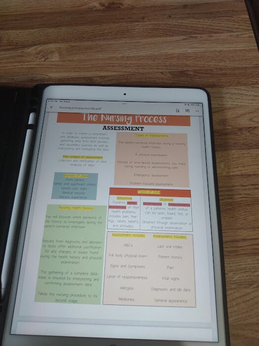Nursing Process Study Guide Notes Etsy