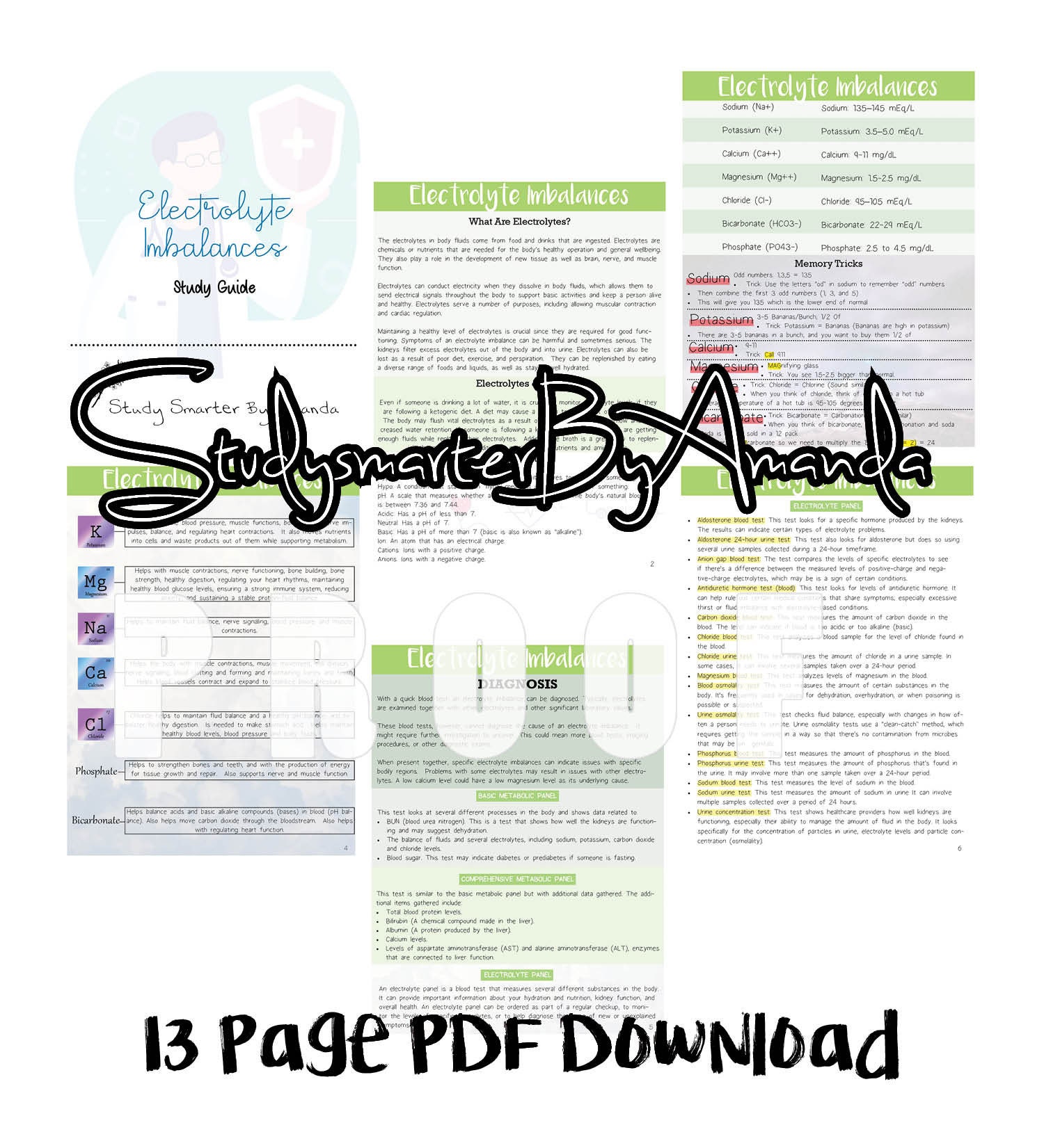 Electrolyte Imbalances Nursing Study Guide - Etsy
