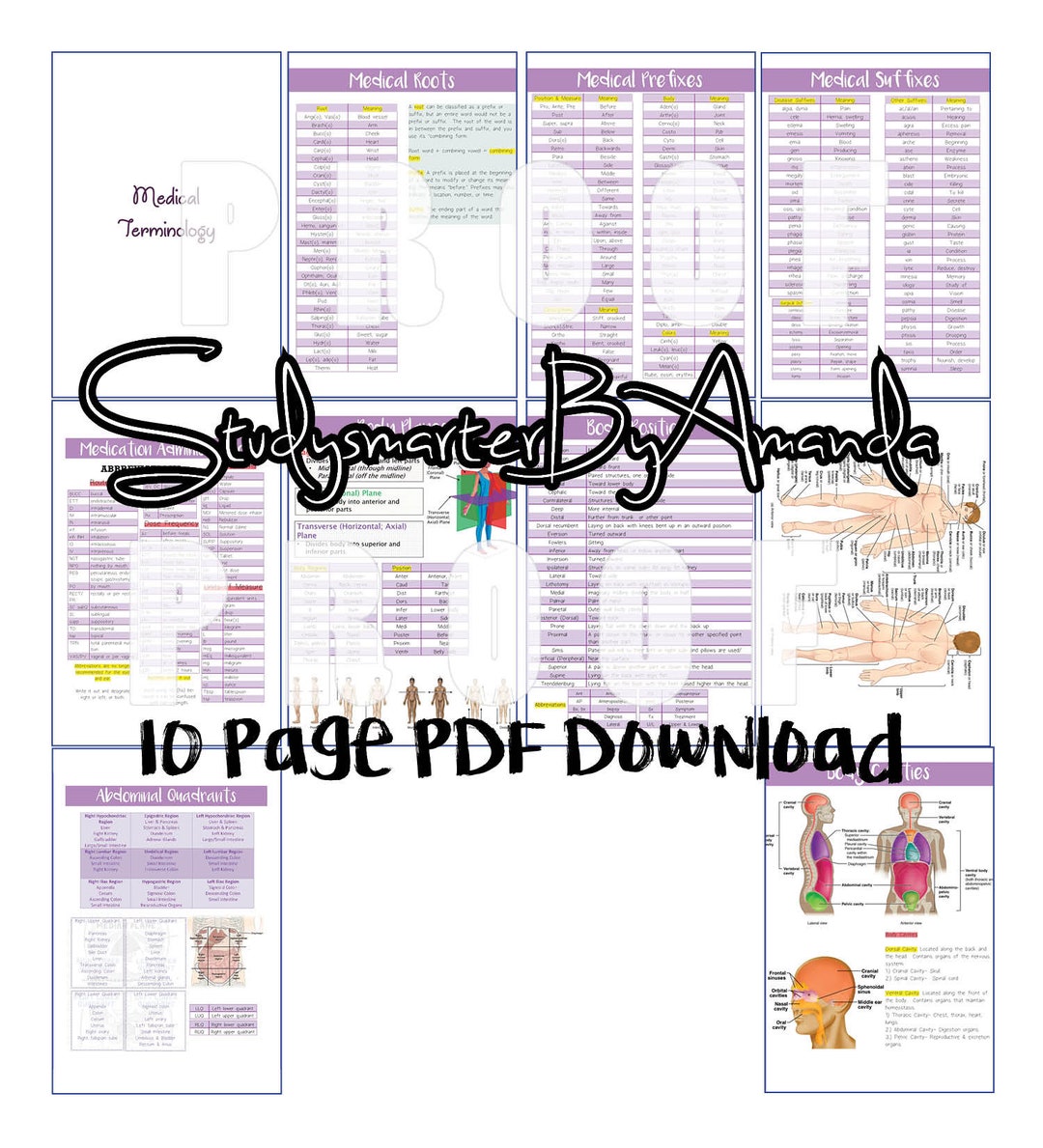 Intro to Medical Terminology Nursing Notes - Etsy