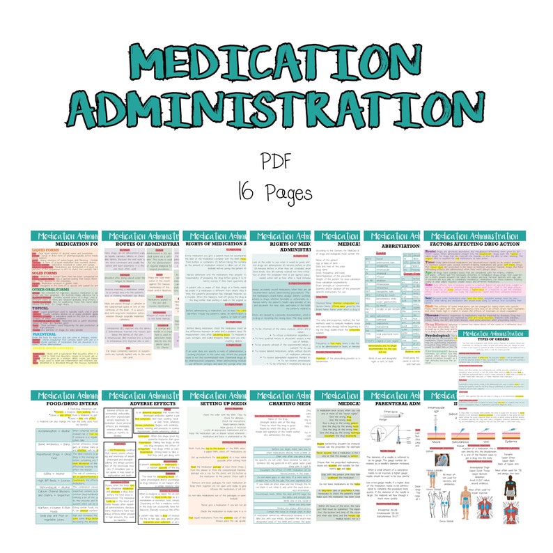 Medication Administration Nursing Notes Etsy