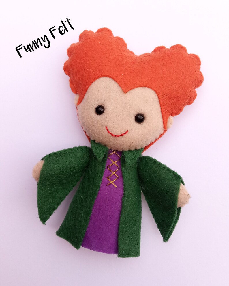 Hocus Pocus Plush Dolls, Sanderson Sisters Figures, Handmade Felt Witch Dolls, Halloween