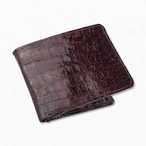 Elegant Alligator leather 6SLT Bifold Wallet anniversary gift for Him -  - Perfect Gift for Husband, Valentine&#39;s Gift, Birthday Gift