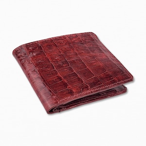 Elegante billetera plegable de piel de cocodrilo de 6 pulgadas, regalo de aniversario para él: regalo perfecto para esposo, regalo de San Valentín, regalo de cumpleaños