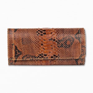 Authentic Green Snake Leather Clutch Wallet anniversary gift Perfect Gift for Wife, Valentine's Gift, Birthday