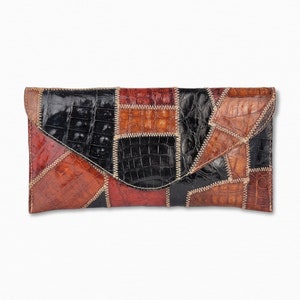 Colorful Elegant Alligator Leather Envelope Handbag anniversary gift - Perfect Gift for Wife, Valentine&#39;s Gift, Birthday Gift