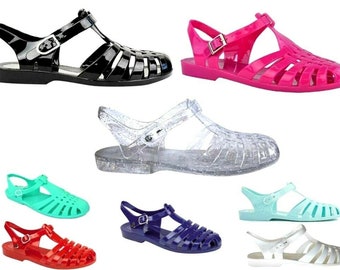 Ladies Jelly Sandals Retro Shoes Beach Strappy  Summer Holiday Casual Size 3 to 8